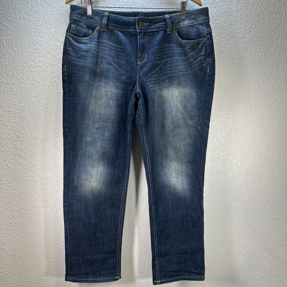 Simply Vera by Vera Wang Women's Denim Blue Jeans Straight Leg Size 12